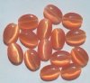 15 14x10mm Orange Fiber Optic Flat Ovals